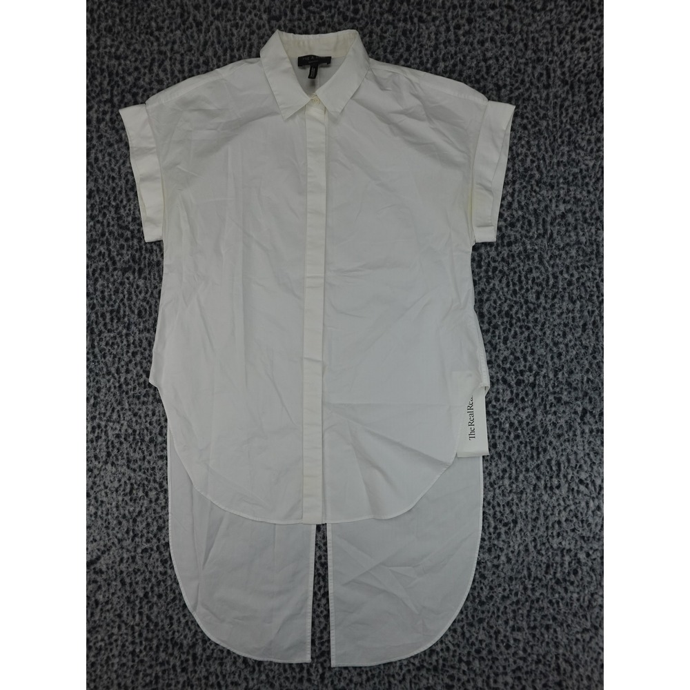 Rag & Bone Button Down Shirt Womens S White High Low Split Back Cotton